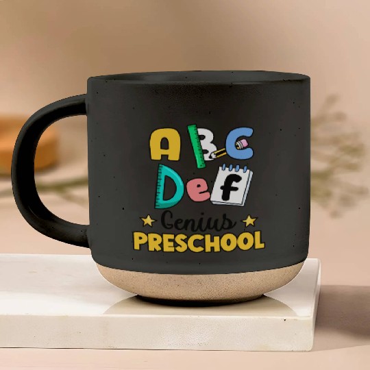Kids Back to School Alphabet Genius Preschool Pottery Mugs