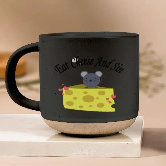 Eat cheese and sin, Best Street art! Classic Pottery Mugs