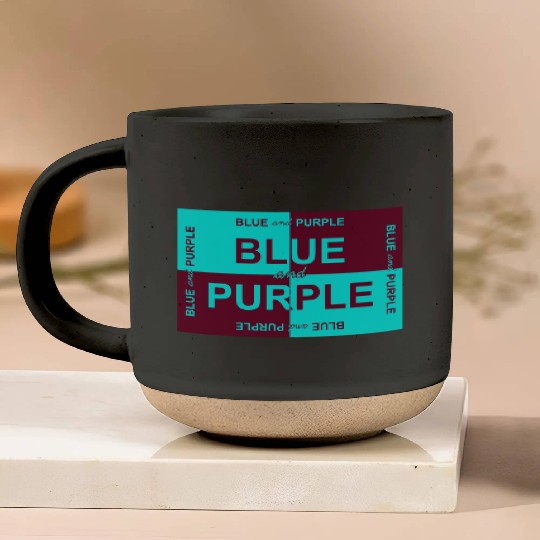 Blue and Purple Design Pottery Mugs