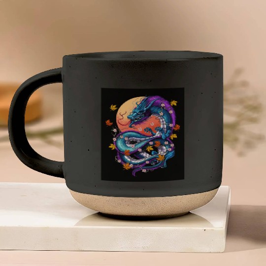 Japanese Dragon Pottery Mugs