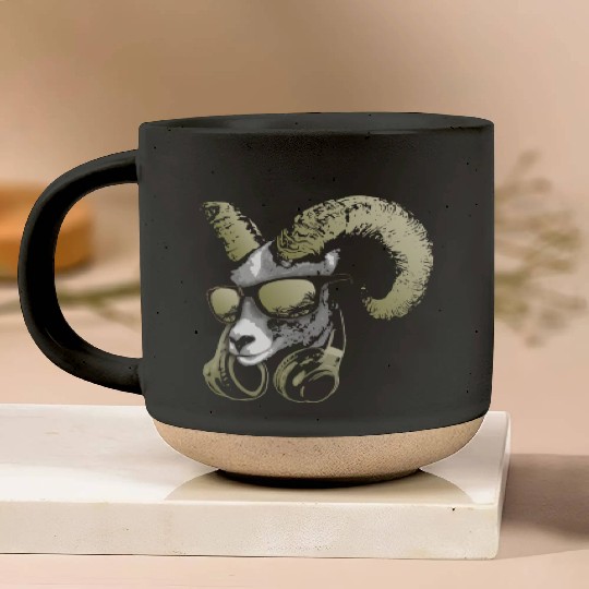 DJ Goat Bling Cool and Funny Music Animal with Pottery Mugs