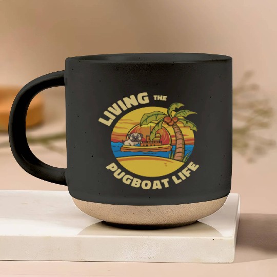 Tugboat Pugboat Life Sailing Pug Owner Boat Pottery Mugs