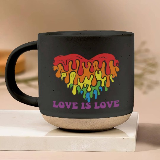 LBGT Flag Gay Pride Human Love is Love Pottery Mugs