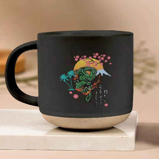 Dragon Sun Cherry Blossom | Japanese Culture Pottery Mugs