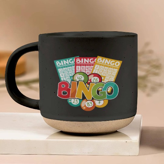 Fun Lucky Bingo Gambling Night Balls Cards T Pottery Mugs