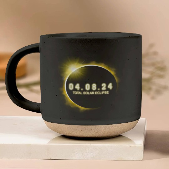 Total Solar Eclipse 4.08.24 Totality Solar Eclipse Pottery Mugs