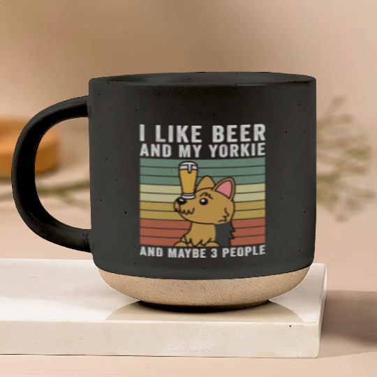 I Like Beer And My Yorkshire Terrier Pottery Mugs
