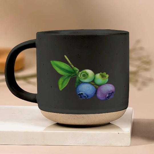 blueberries Pottery Mugs