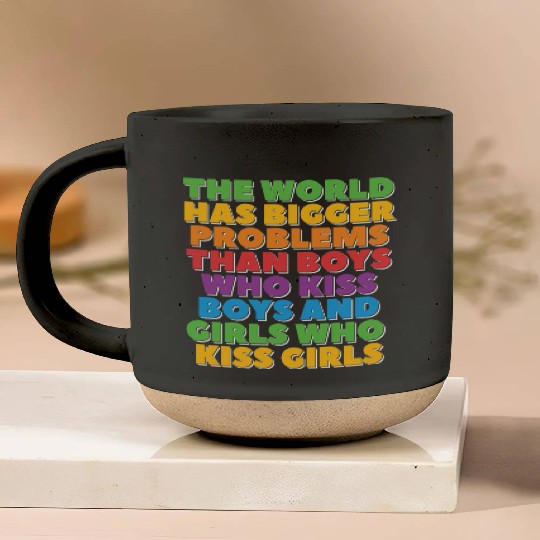 Gay Pride Lesbian LGBT Rainbow Bigger problems Pottery Mugs