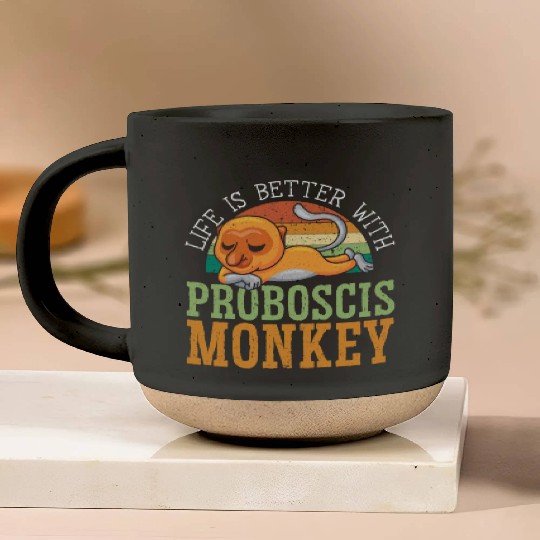 Life Is Better With Proboscis Monkey Ape Zookeeper Pottery Mugs