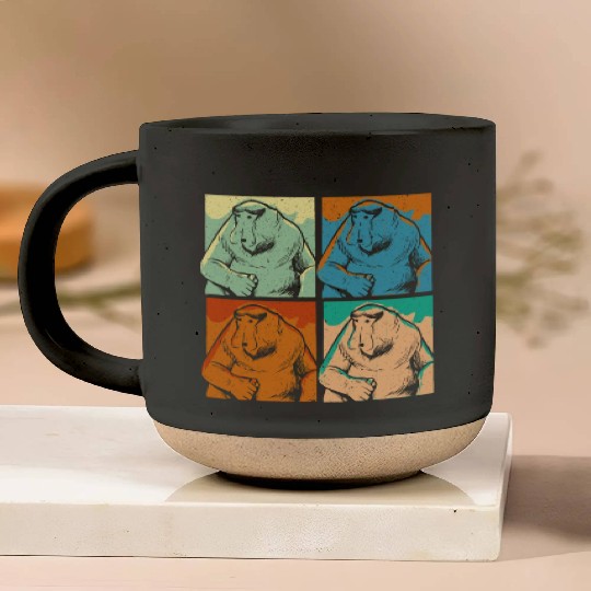 Retro Proboscis Monkey Ape Wildlife Zookeeper Pottery Mugs