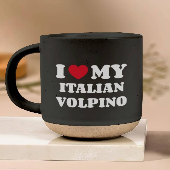 I Love My Italian Volpino Pottery Mugs