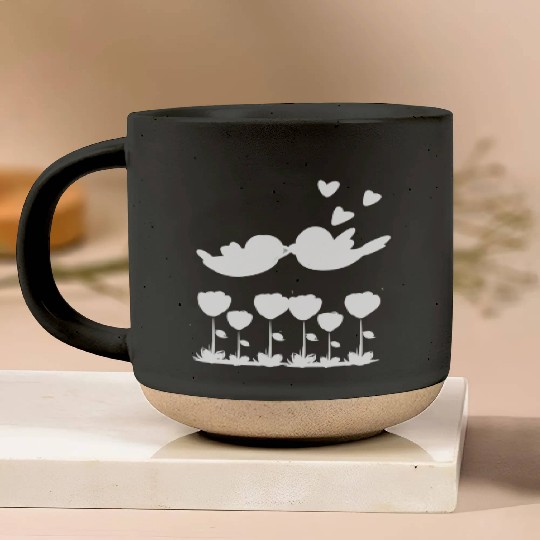 love bird animals nature flowers Pottery Mugs