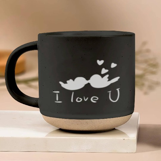 i love you birds couple animals Pottery Mugs