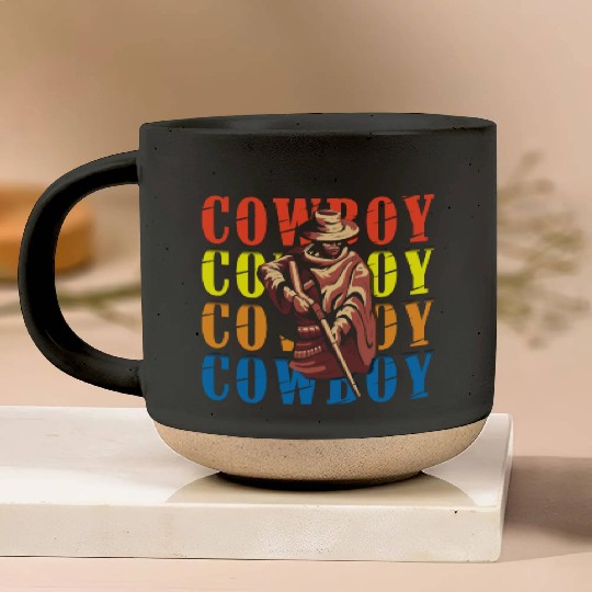 Cowboy Marksman Sheriff Star Wild West Pottery Mugs