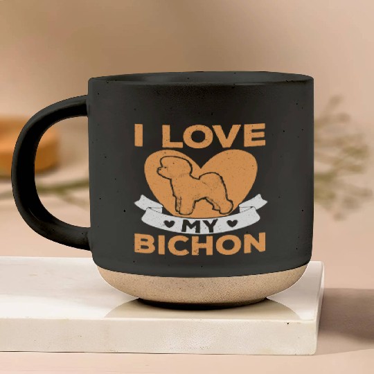 Bichon Frise Dog Lover Dog Breeder Puppy Paw Love Pottery Mugs