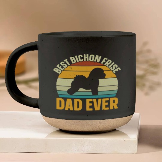 Best Bichon Frise Dad Ever Dog Lover Puppy Paw Pottery Mugs
