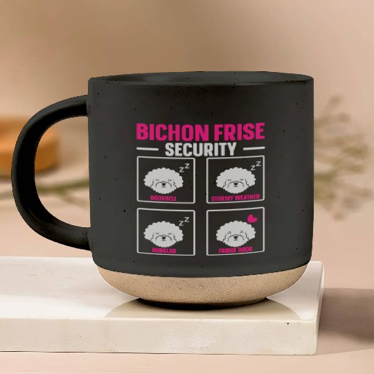 Bichon Frise Security Dog Lover Puppy Paw Love Pottery Mugs