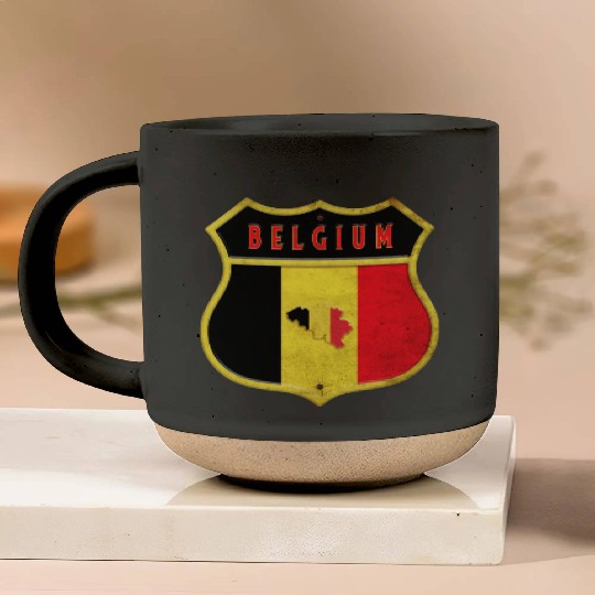 Belgium coat of arms flags design Pottery Mugs