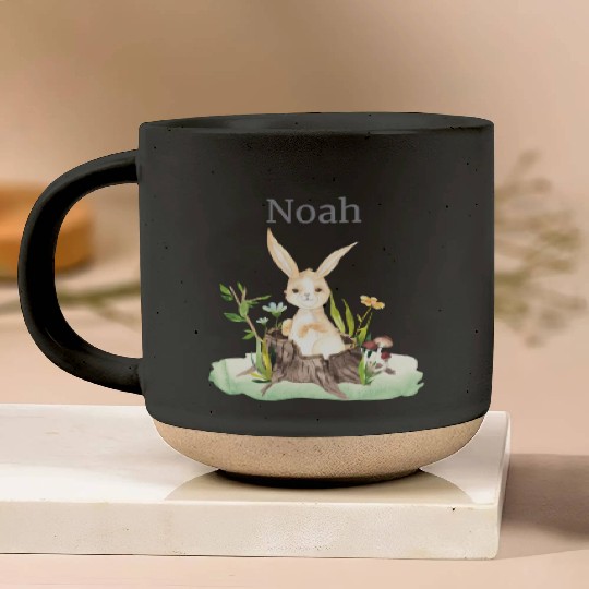 Waldtier Reh Hase Hedgehog Flowers Name Noah Pottery Mugs