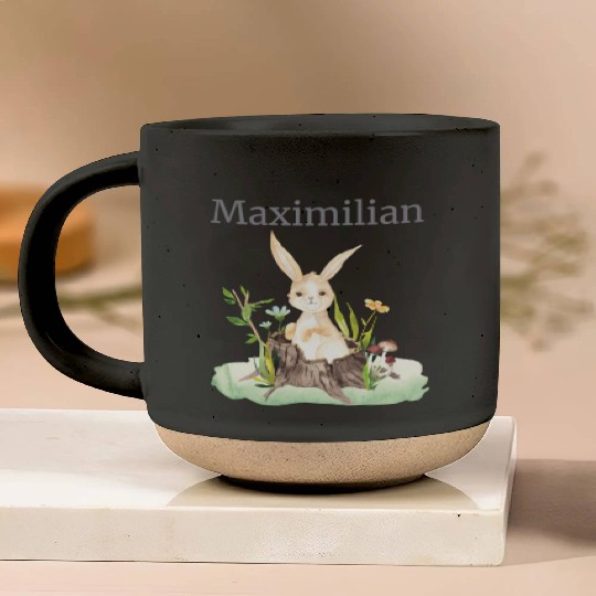 Waldtier Reh Hase Hedgehog Flowers Name Maximilian Pottery Mugs