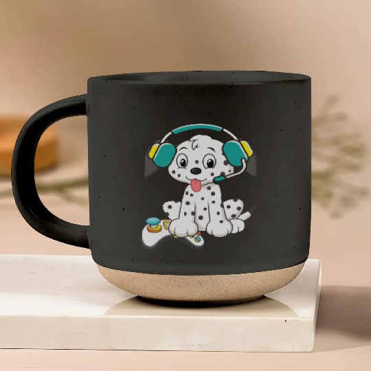 Video Game Player Paw Puppy Breeder Dalmatian Dog Pottery Mugs