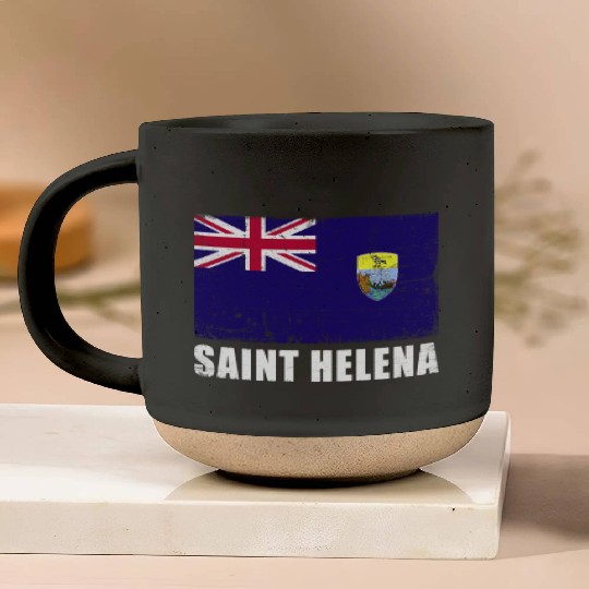 Saint Helena Flag Grunge Country Flag Saint Helena Pottery Mugs