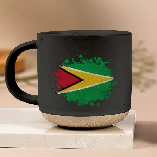 Guyana flag blob Pottery Mugs