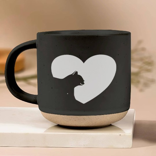 Cat heart I love cats cat heart gift Pottery Mugs