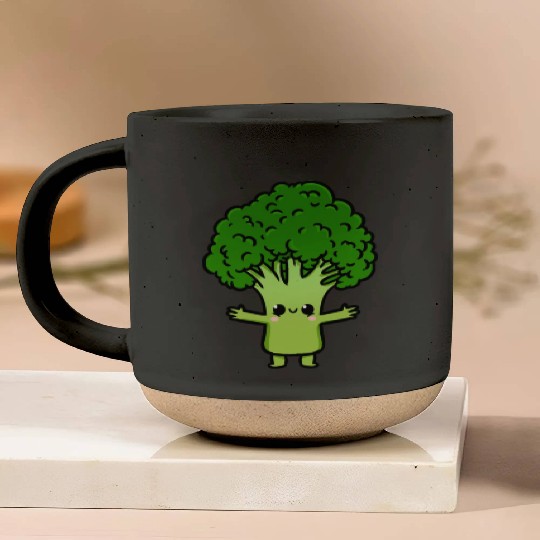 Kawaii Broccoli For Broccoli Lover Pottery Mugs