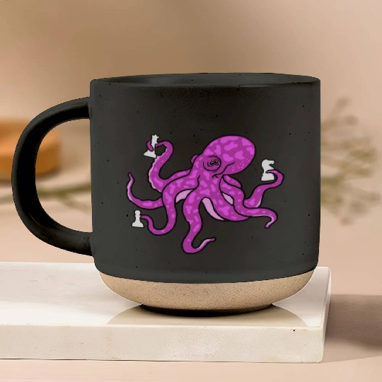 Octopus Playing Chess for Octopus Lover Pottery Mugs