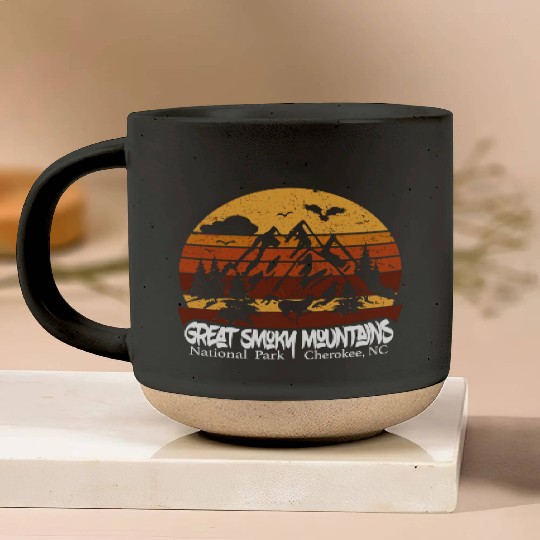 Great Smoky Mountains Cherokee Nc Vintage Souvenir Pottery Mugs