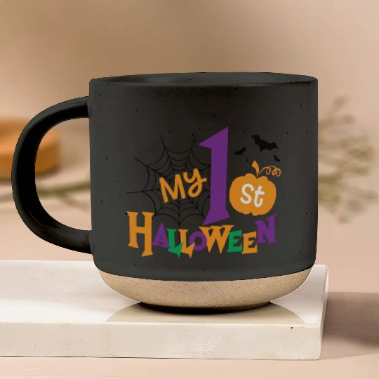 My 1st Halloween Creepy Punpkin Birthday Kids Pottery Mugs