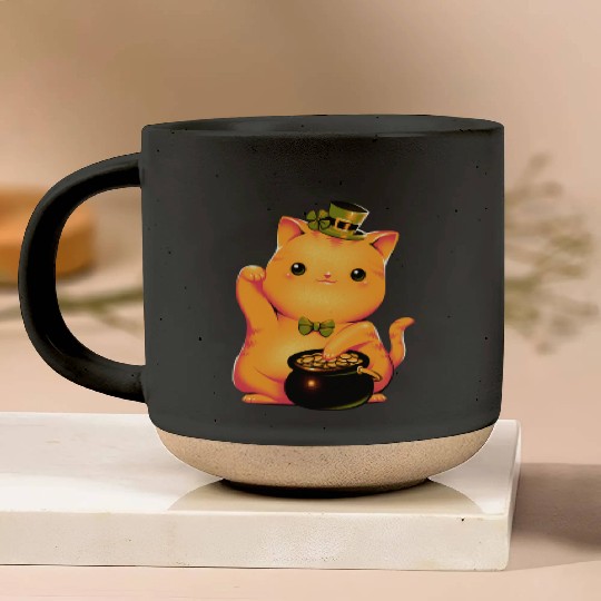 cat Irish Lucky Cat Pottery Mugs