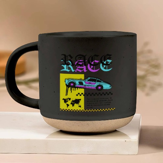 Race Car Pottery Mugs