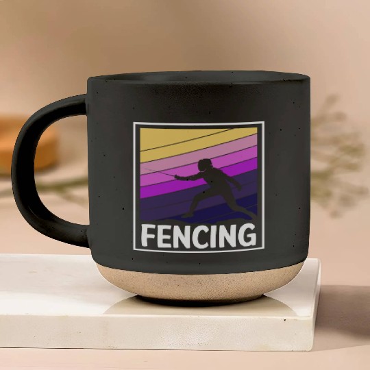Fencing Sport Duel En Garde Foil Pottery Mugs