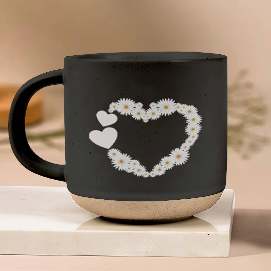 Daisy Flower Heart Women Gardener Wildflower Pottery Mugs