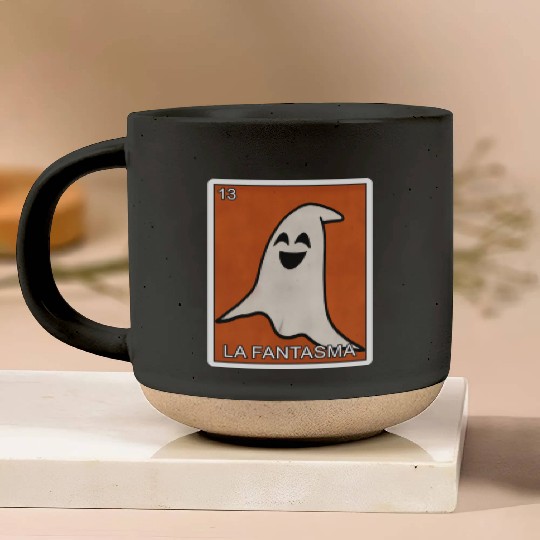 La Fantasma Ghost Card Mexican Lottery Card Pottery Mugs