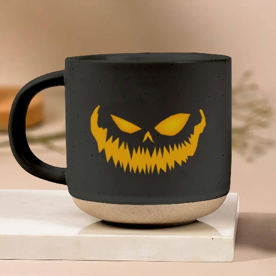 Jack O Lantern Spooky Pumpkin Face Halloween Pottery Mugs