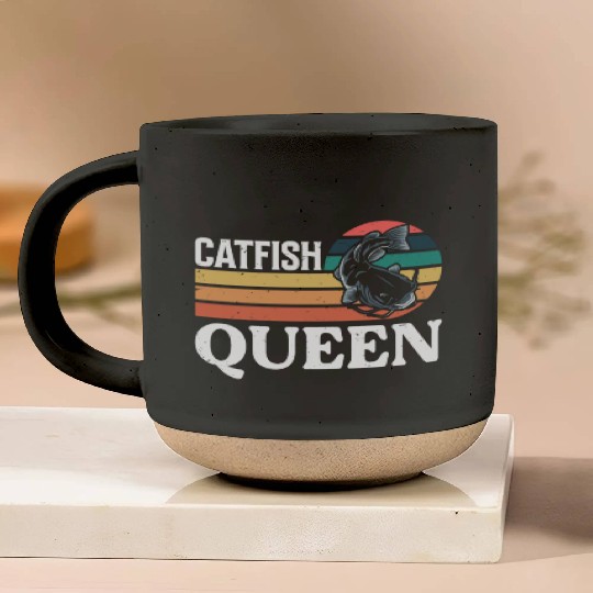 Wels Catfish Design For A Catfish Queen Pottery Mugs