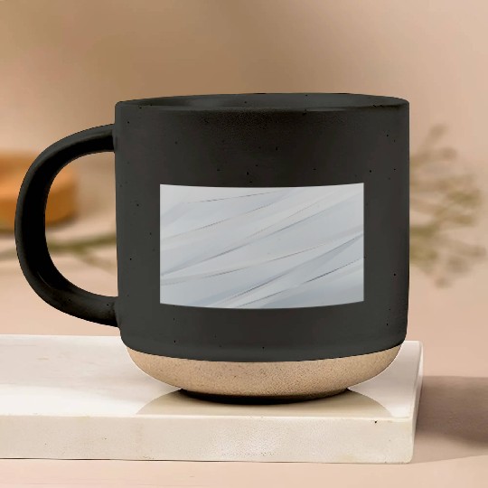 Luxury White Silver Stripes Pottery Mugs