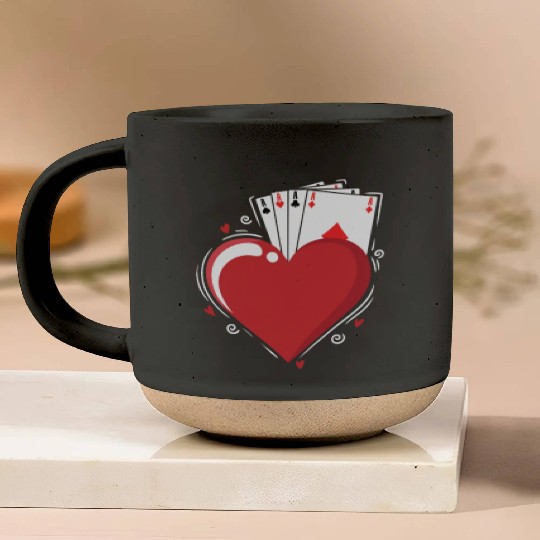 Cards Skat Heart Ace Poker Game Cards Pottery Mugs