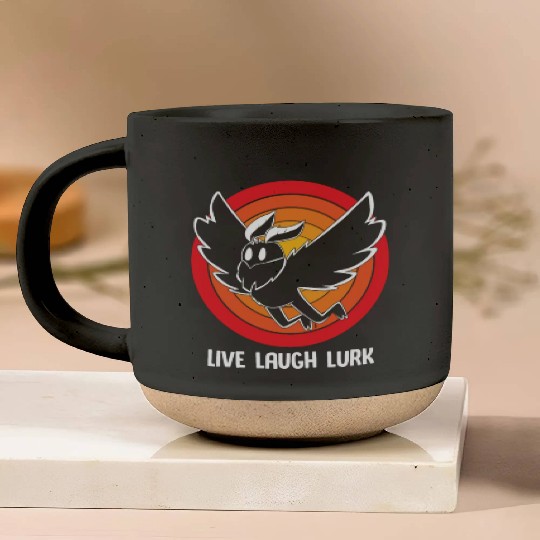 Funny Cryptid Live Laugh Lurk Mothman Pottery Mugs