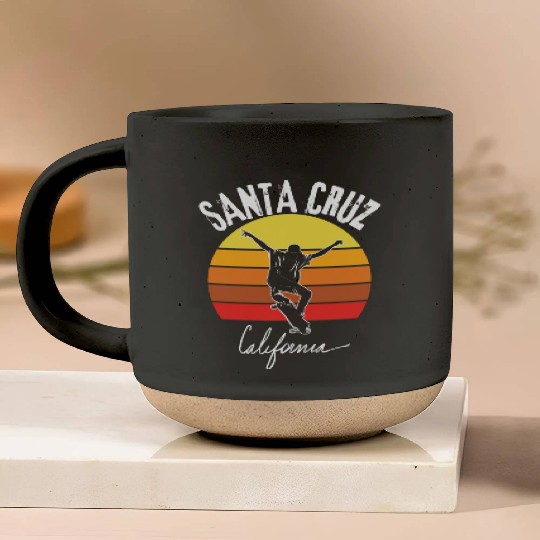 Old School Skater Santa Cruz California Pottery Mugs