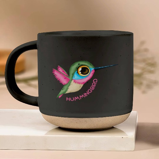 Pink Hummingbird Pottery Mugs