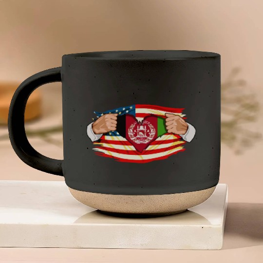 Afghanistan Who Live in America Afghani Flag Pottery Mugs