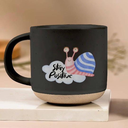 Stay Positive - Colorful Snail Pottery Mugs
