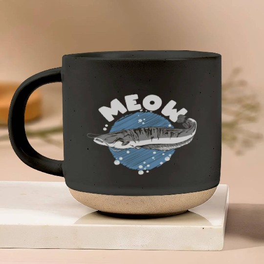 Meow Catfish Fishing Fish Hunting Pottery Mugs
