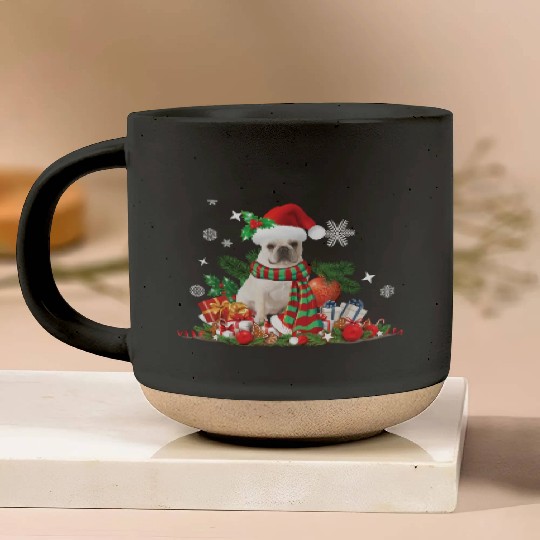 Christmas French Bulldog, Frenchie dog Pottery Mugs
