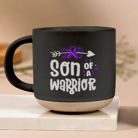 Son Of A Warrior Hodgkins Lymphoma Cancer Pottery Mugs